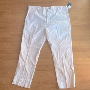 Perry Ellis Portfolio Pants Bright White Linen Blend Slim Fit